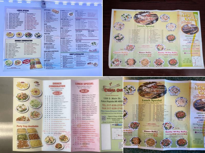 China One Menu