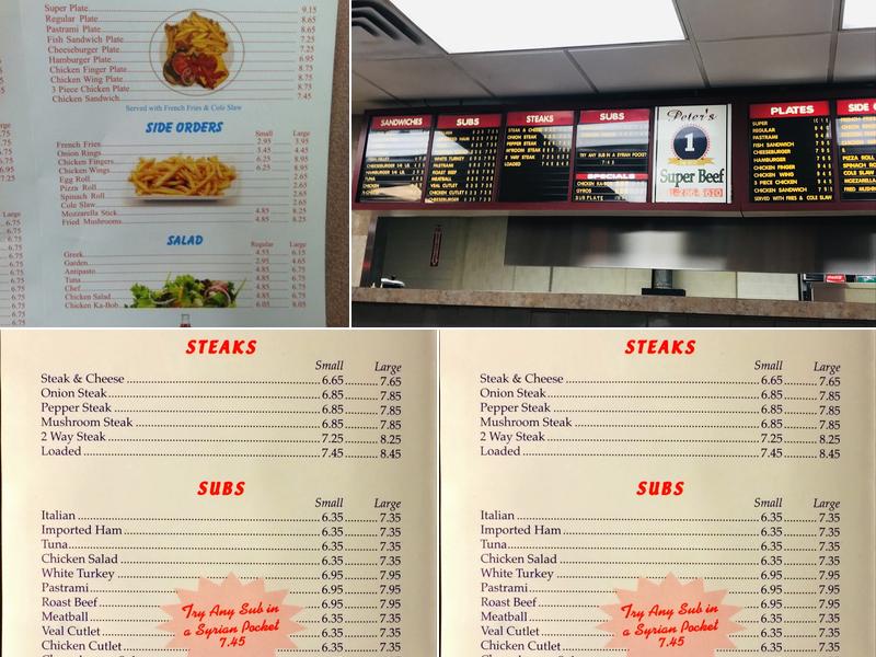 Peter's Super Beef Menu