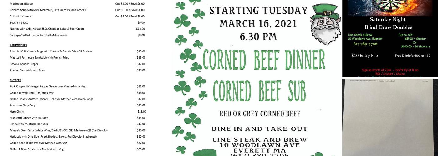 Line Steak & Brew Menu