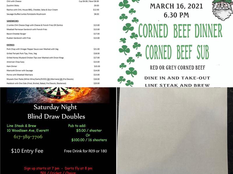 Line Steak & Brew Menu