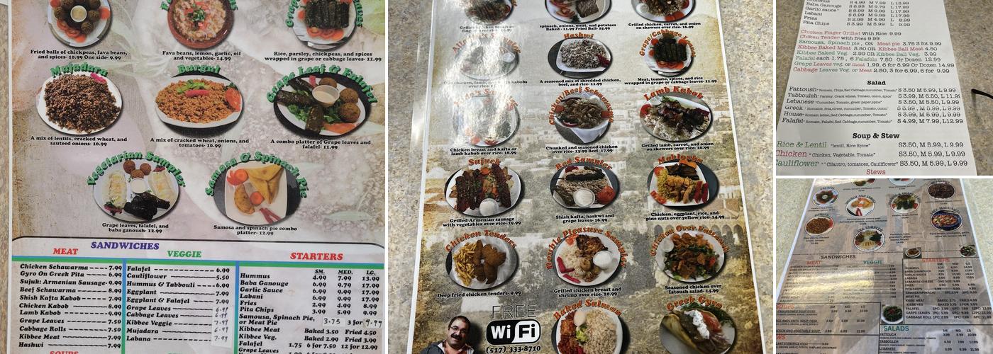 Aladdin's Restaurant Menu