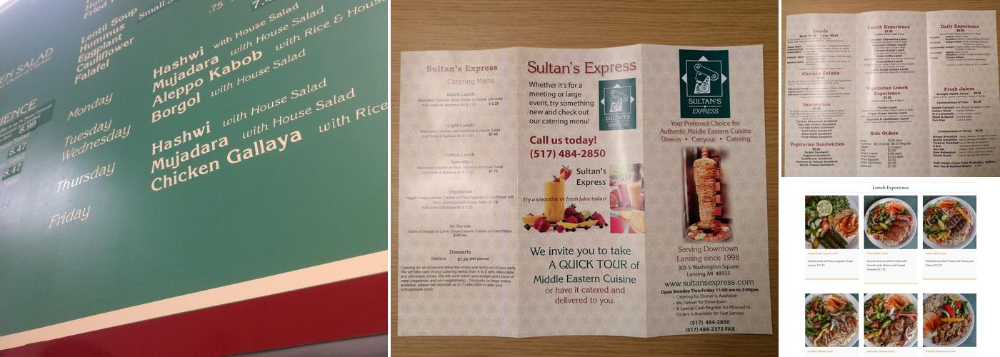 Sultan's Express Lansing Menu