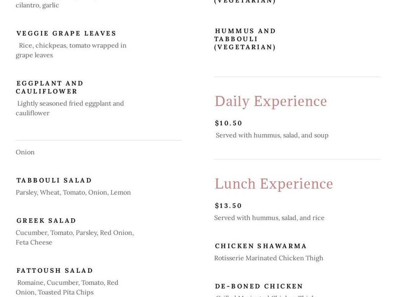 Sultan's Express Lansing Menu