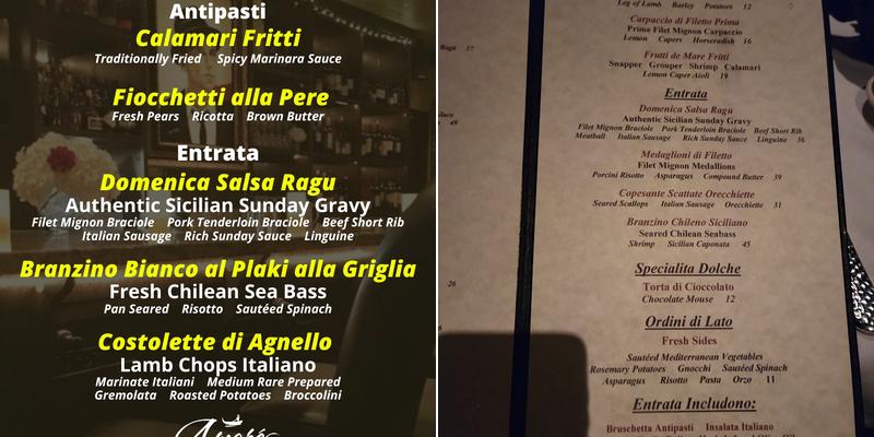 Amore Ristorante Italiano Menu