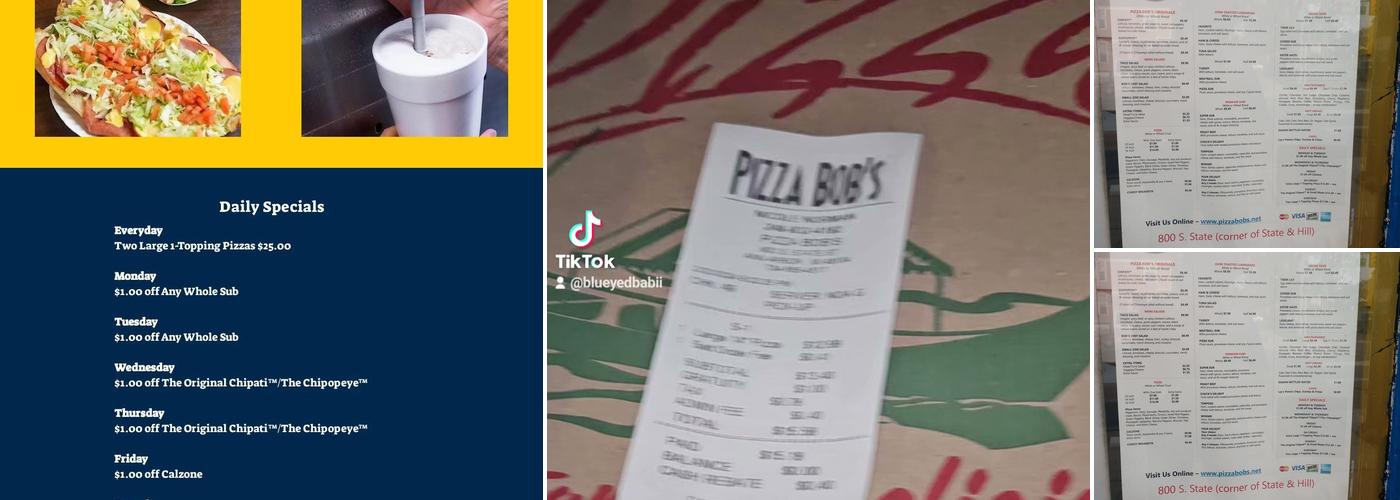 Pizza Bob's Menu