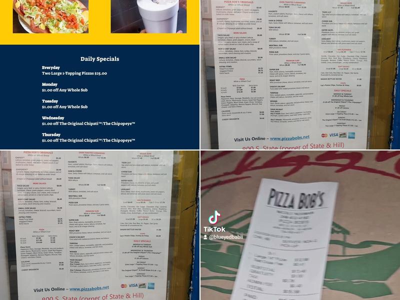 Pizza Bob's Menu