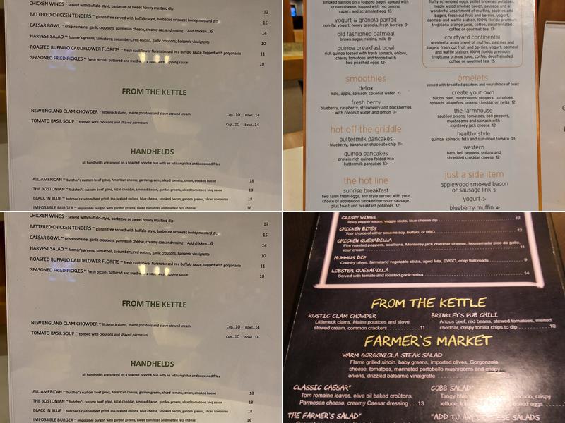 Brinkleys Restaurant & Pub Menu
