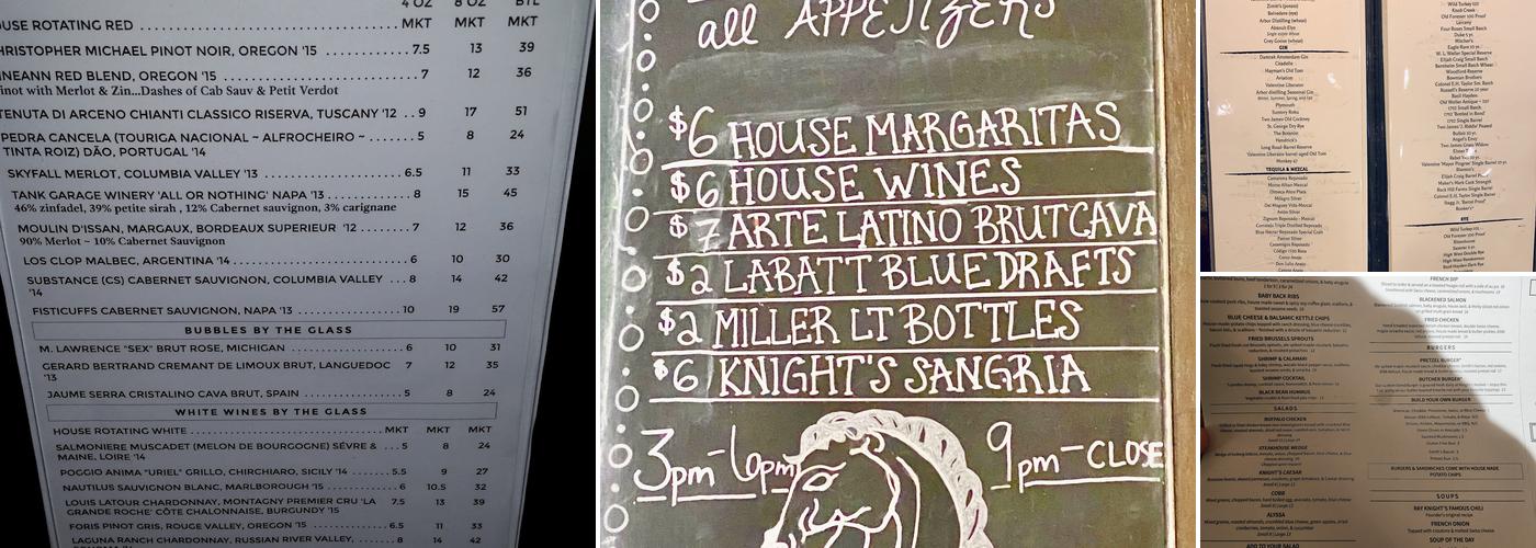 Knight's Steakhouse Menu