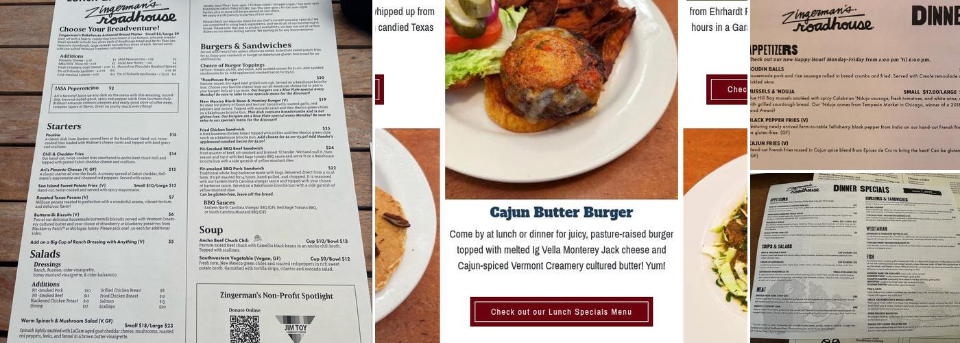 Zingerman's Roadhouse Menu