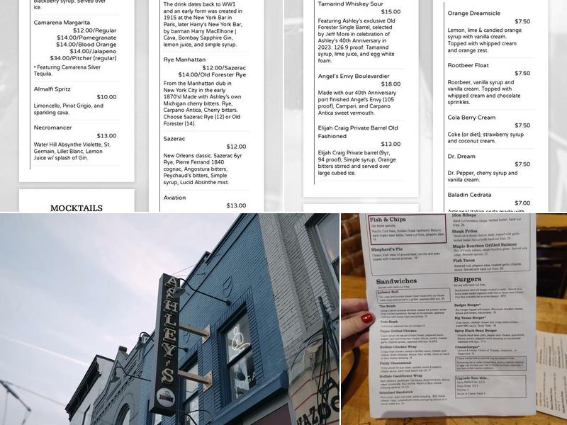 Ashley's Menu