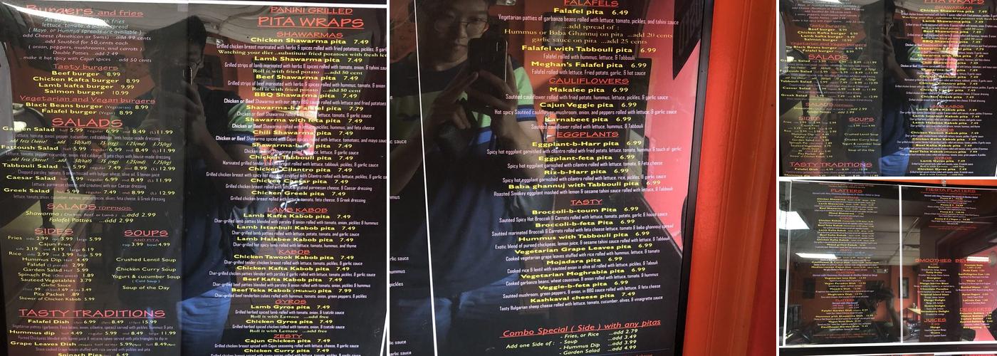 Pita Kabob Grill Menu