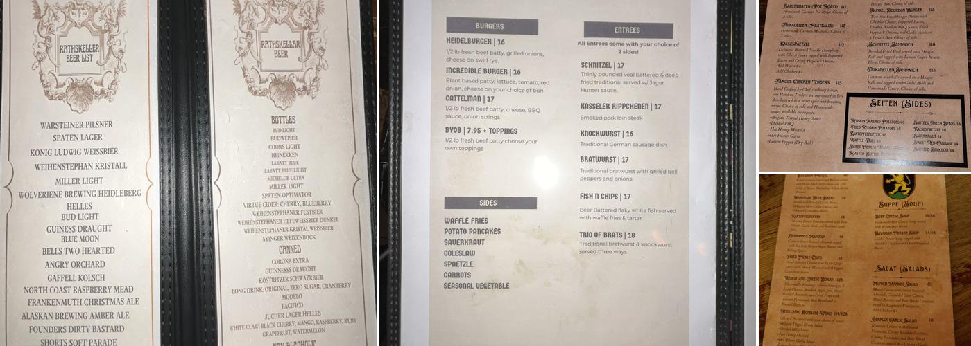 Heidelberg Restaurant & Bar Menu