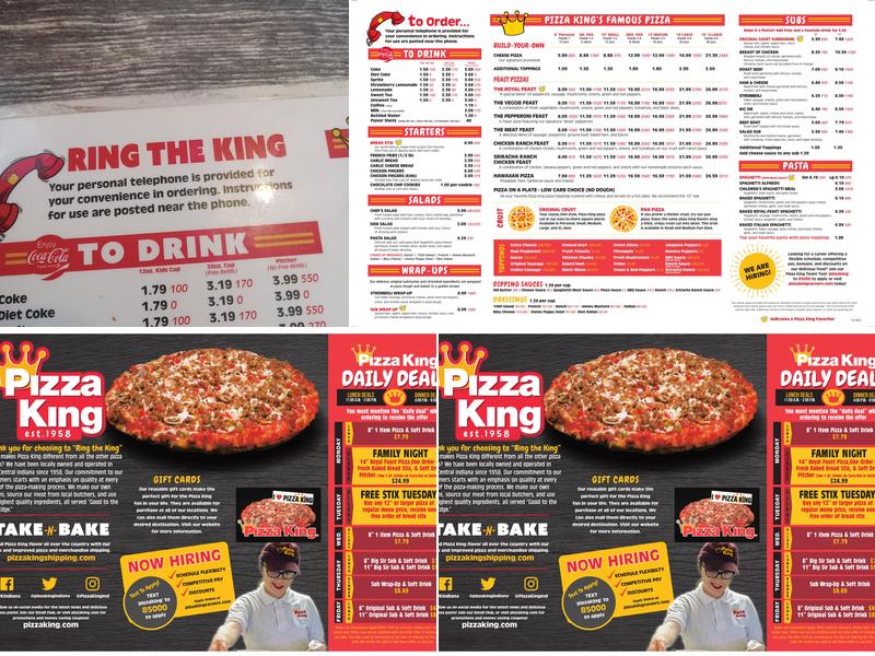 Pizza King Menu