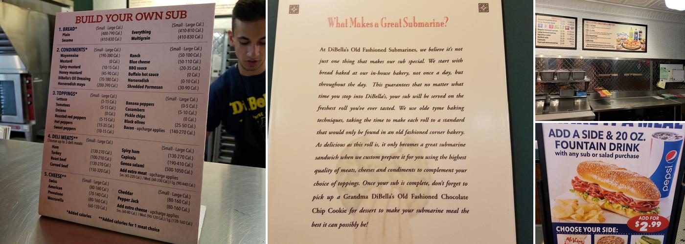 DiBella's Subs Menu
