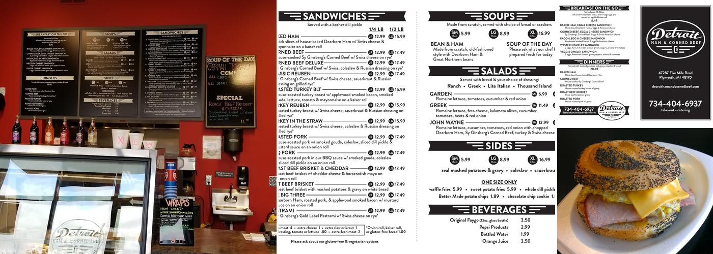 Detroit Ham & Corned Beef Co. Menu