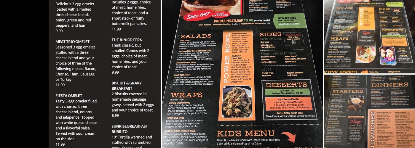 Fern Cafe - Findlay, OH Menu