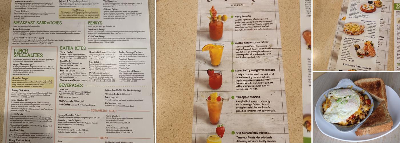 Scramblers Menu