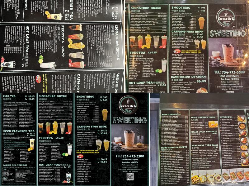 Sweeting Menu