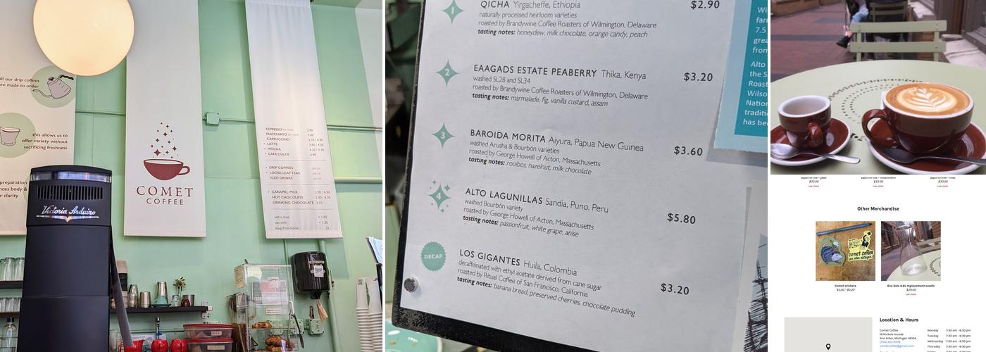 Comet Coffee Menu