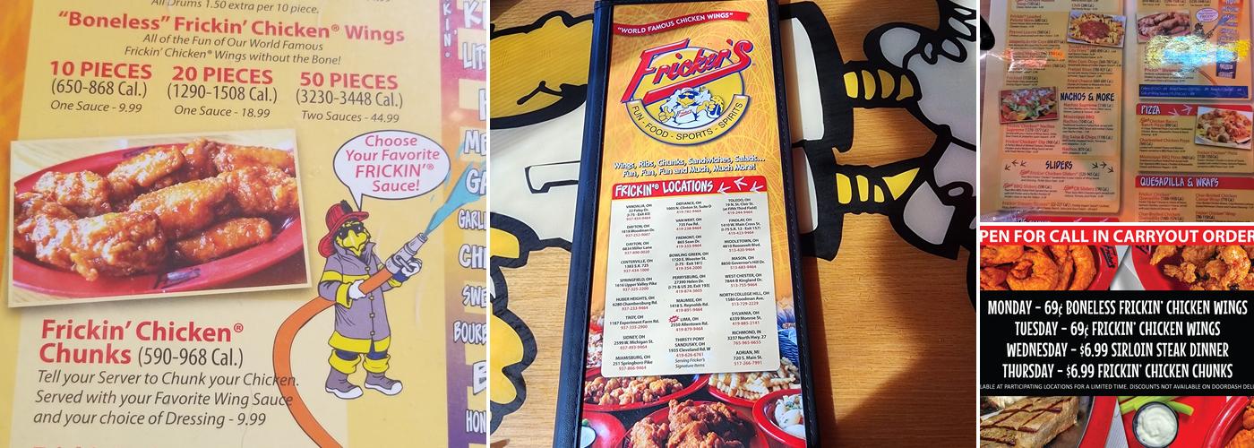 Fricker's Findlay Menu