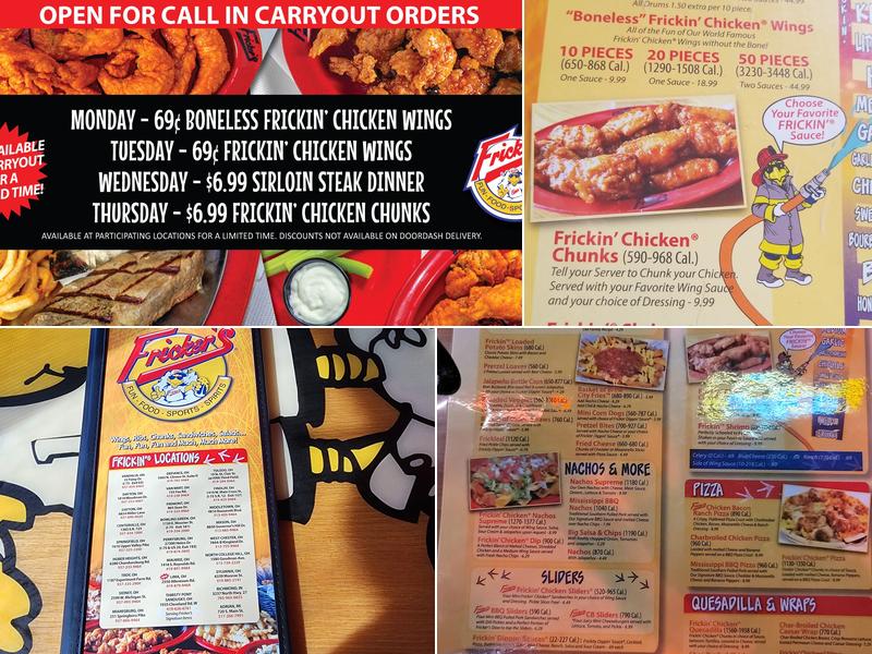 Fricker's Findlay Menu