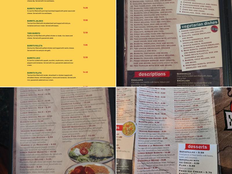 EL TORO BAR & GRILL Menu
