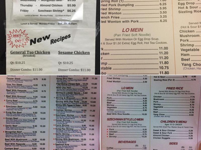 Canton China Restaurant Menu