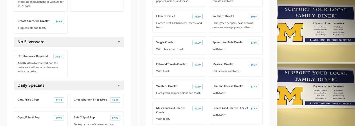 Cloverleaf Restaurant Menu