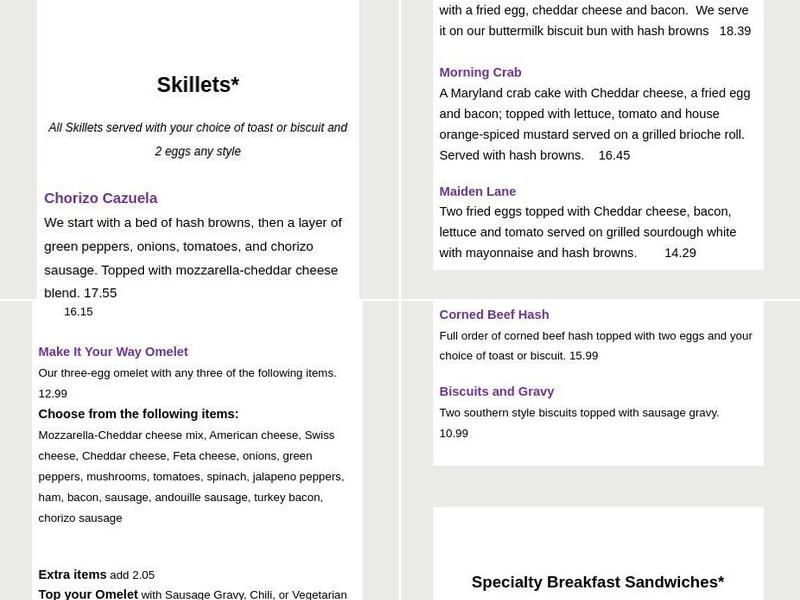 Northside Grill Menu