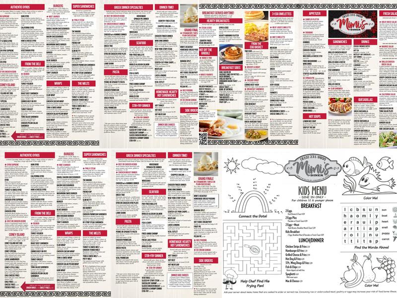 Mimi's Diner Menu