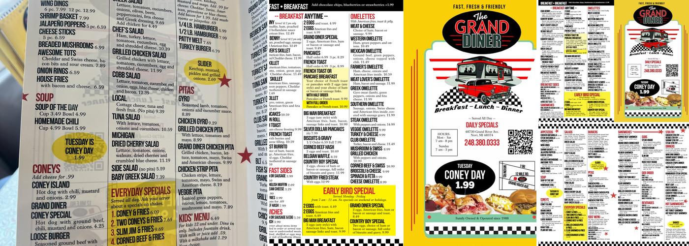 The Grand Diner Menu
