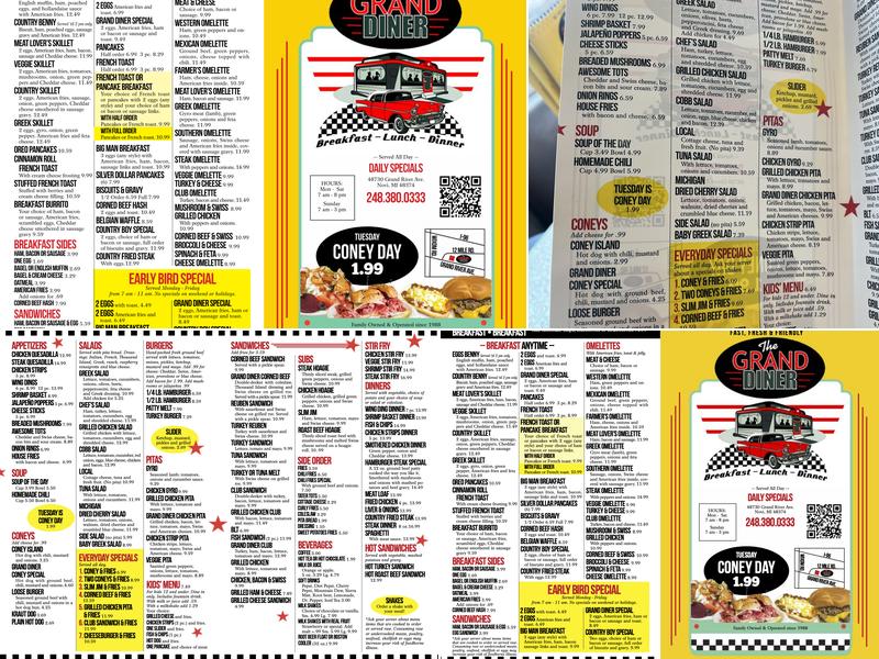 The Grand Diner Menu