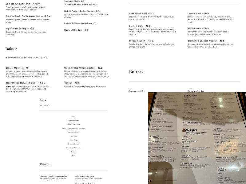 Deadwood Bar & Grill Menu