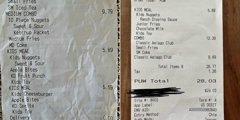 Wendy's Menu