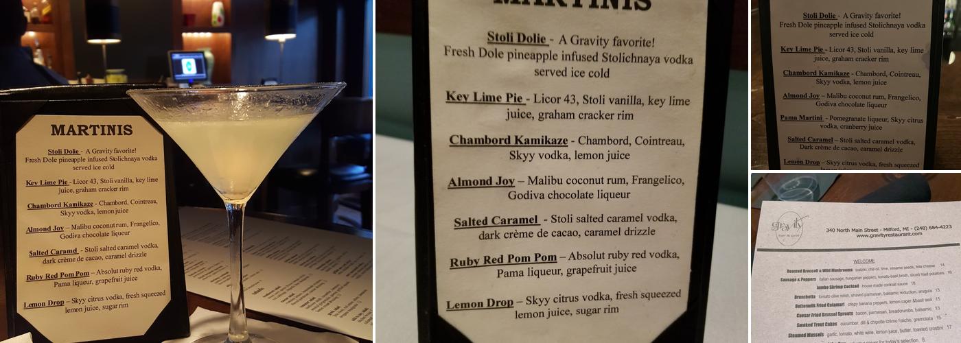 Gravity Bar & Grill Menu