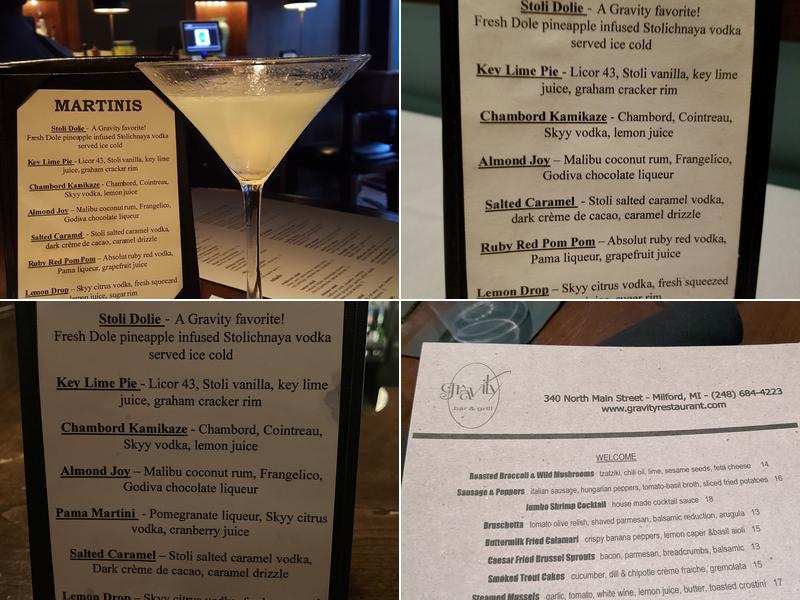 Gravity Bar & Grill Menu
