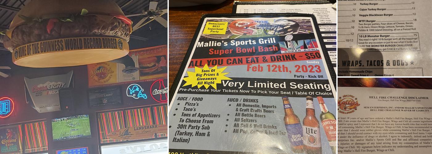 Mallie's Sports Grill & Bar Menu