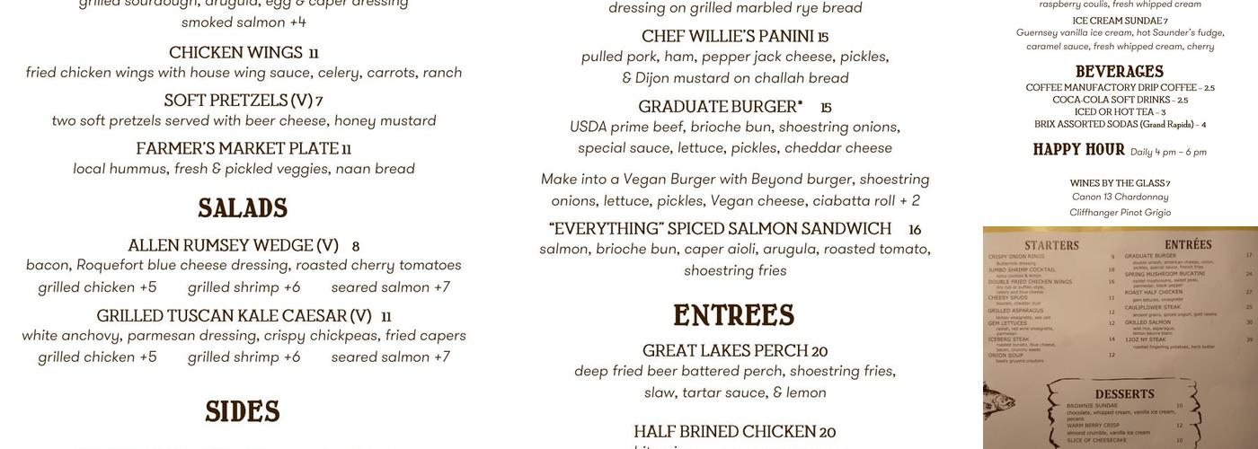 Allen Rumsey Cocktail Lounge Menu