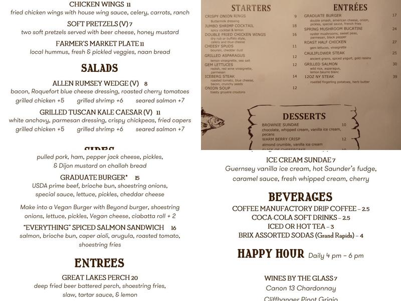 Allen Rumsey Cocktail Lounge Menu