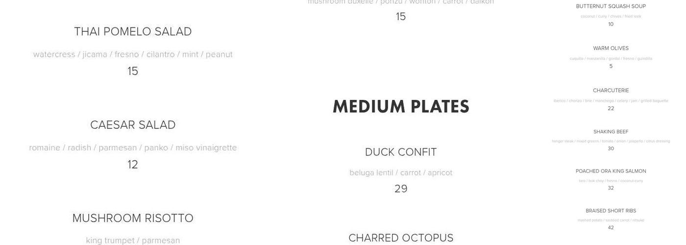 Taste Kitchen Menu