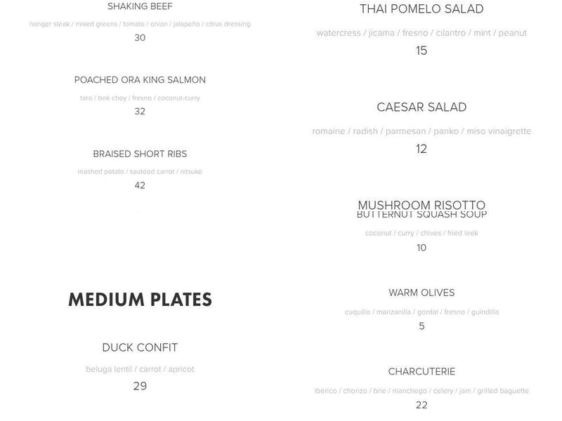 Taste Kitchen Menu