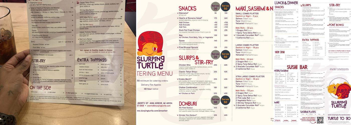 Slurping Turtle Menu