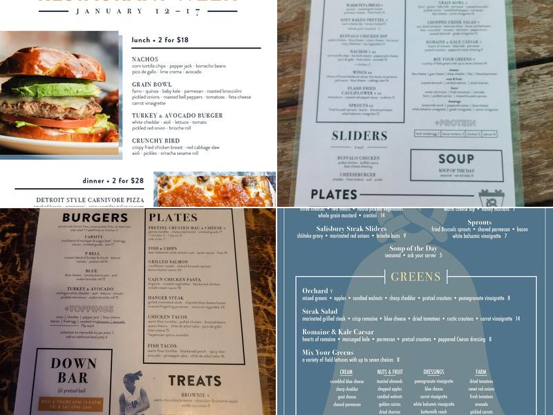 The Pretzel Bell Menu