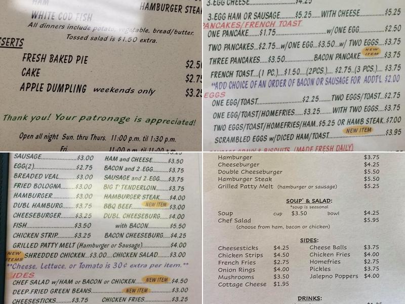 Fillin' Station Menu