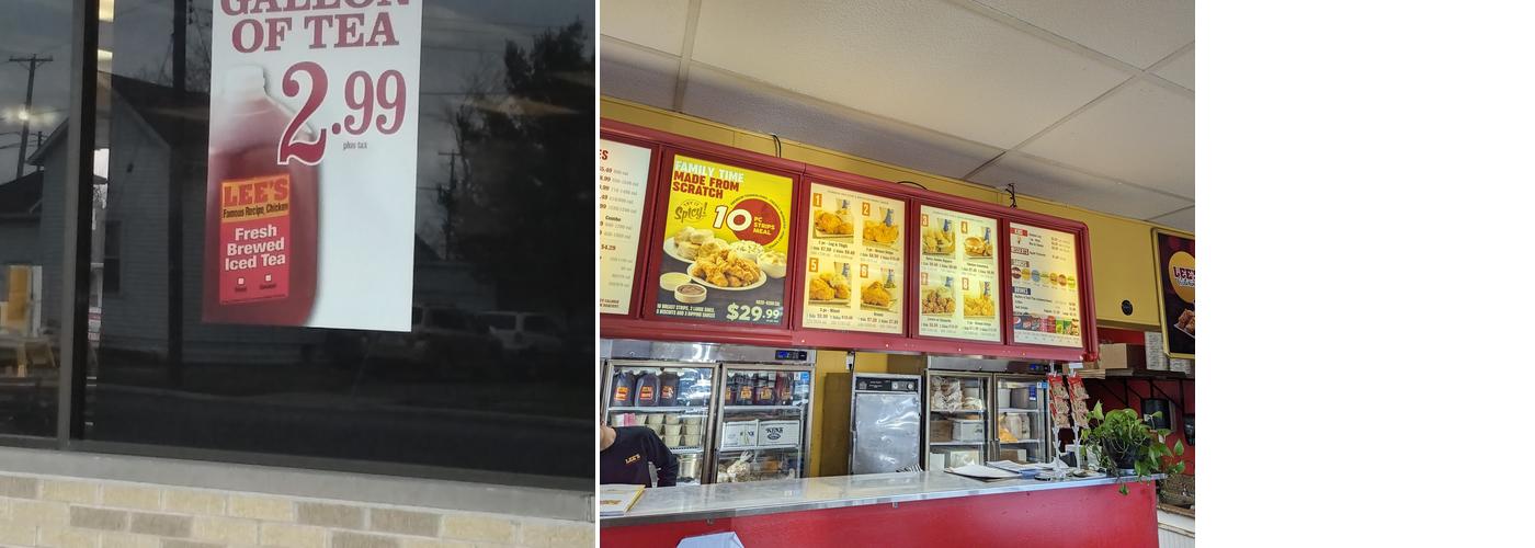 Lee's Famous Recipe Chicken Menu