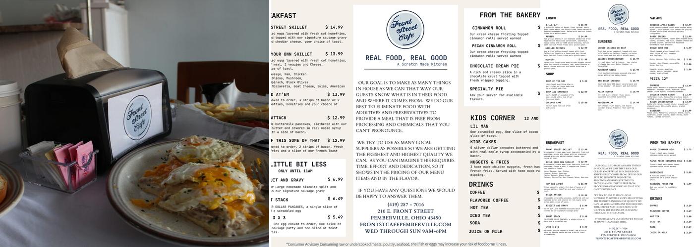 Front Street Cafe Menu