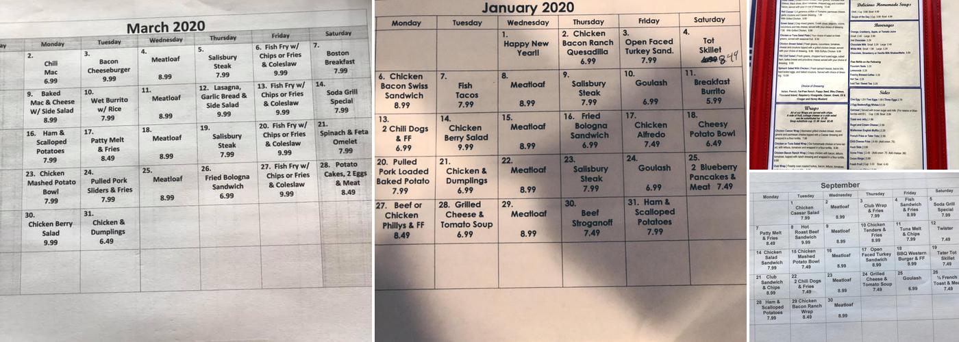 Silver Moon Soda Grill Menu