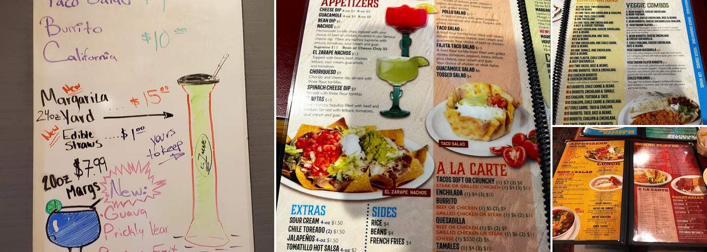 El Zarape Menu
