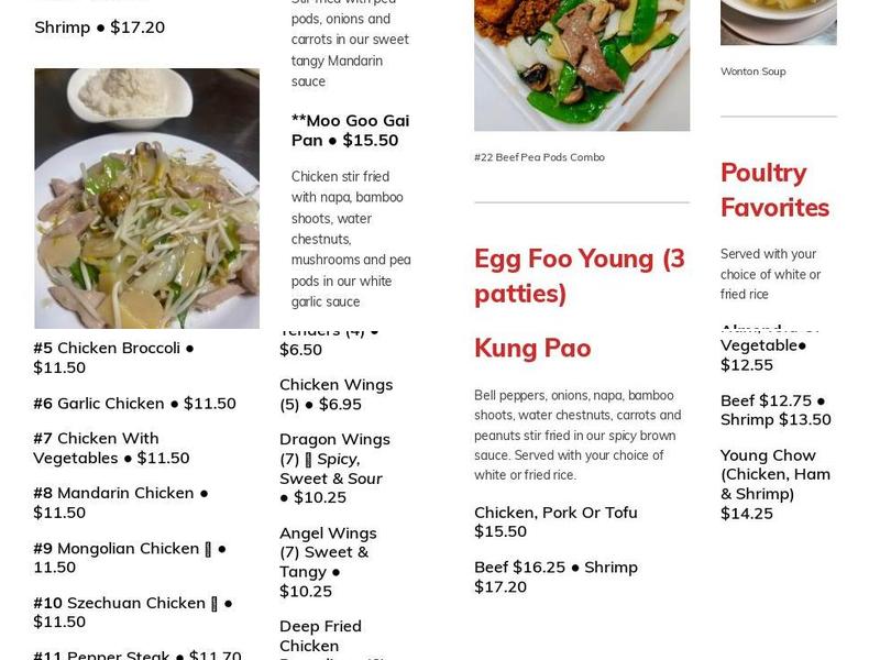 Yung's Kitchen Menu