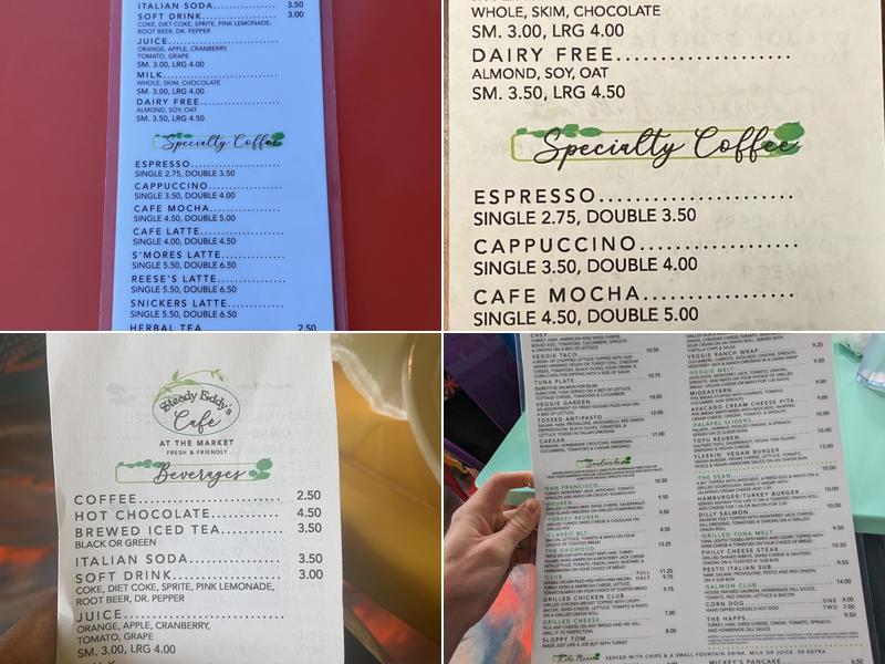 Steady Eddy’s Cafe Menu